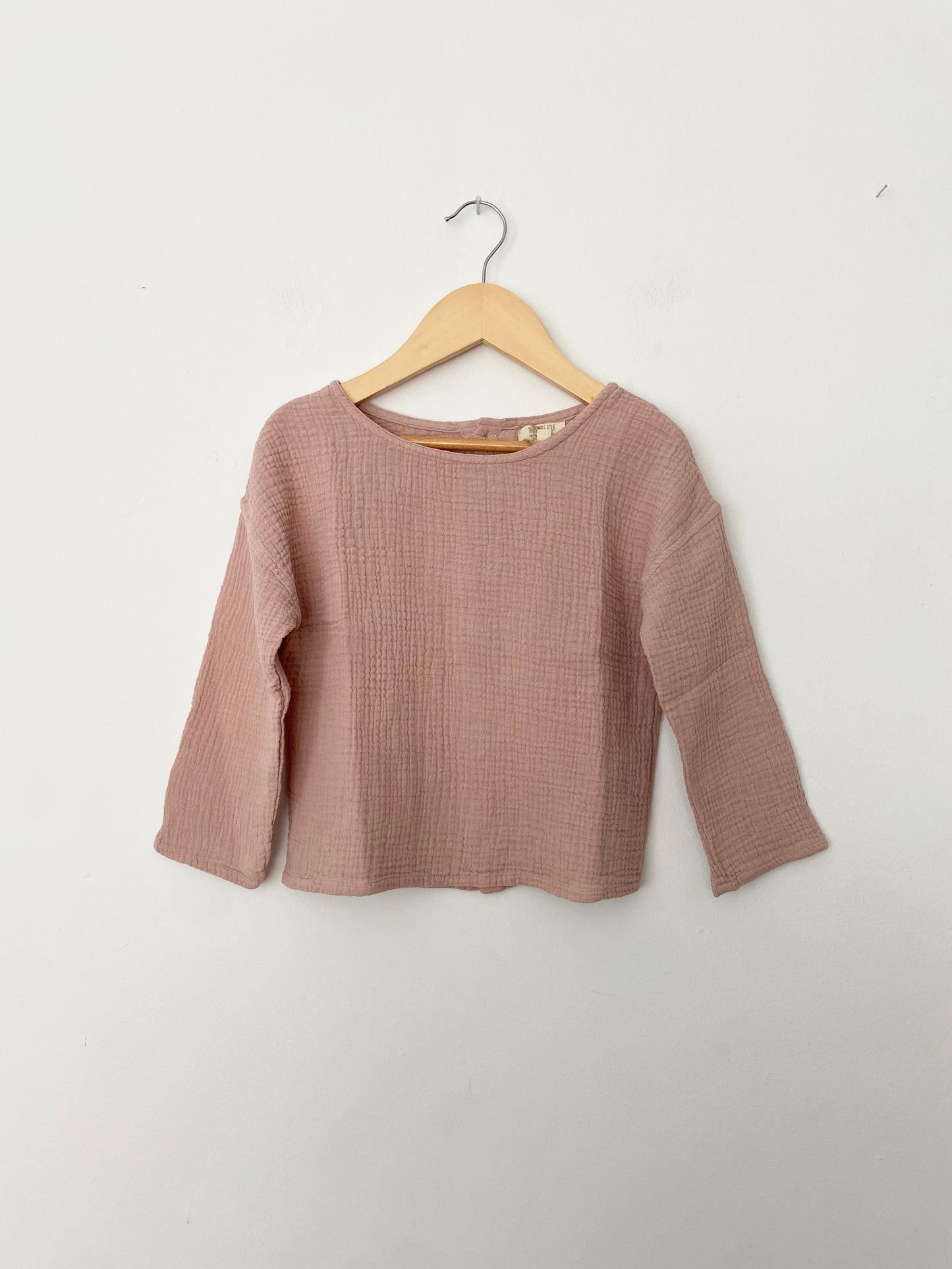 The simple folk button back top 3/4Y