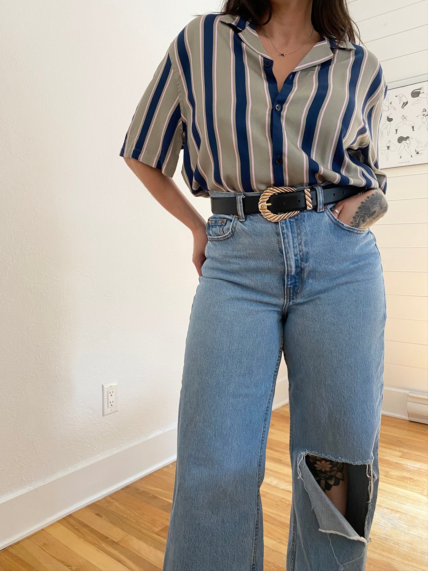 The kooples stripe button up shirt M/L