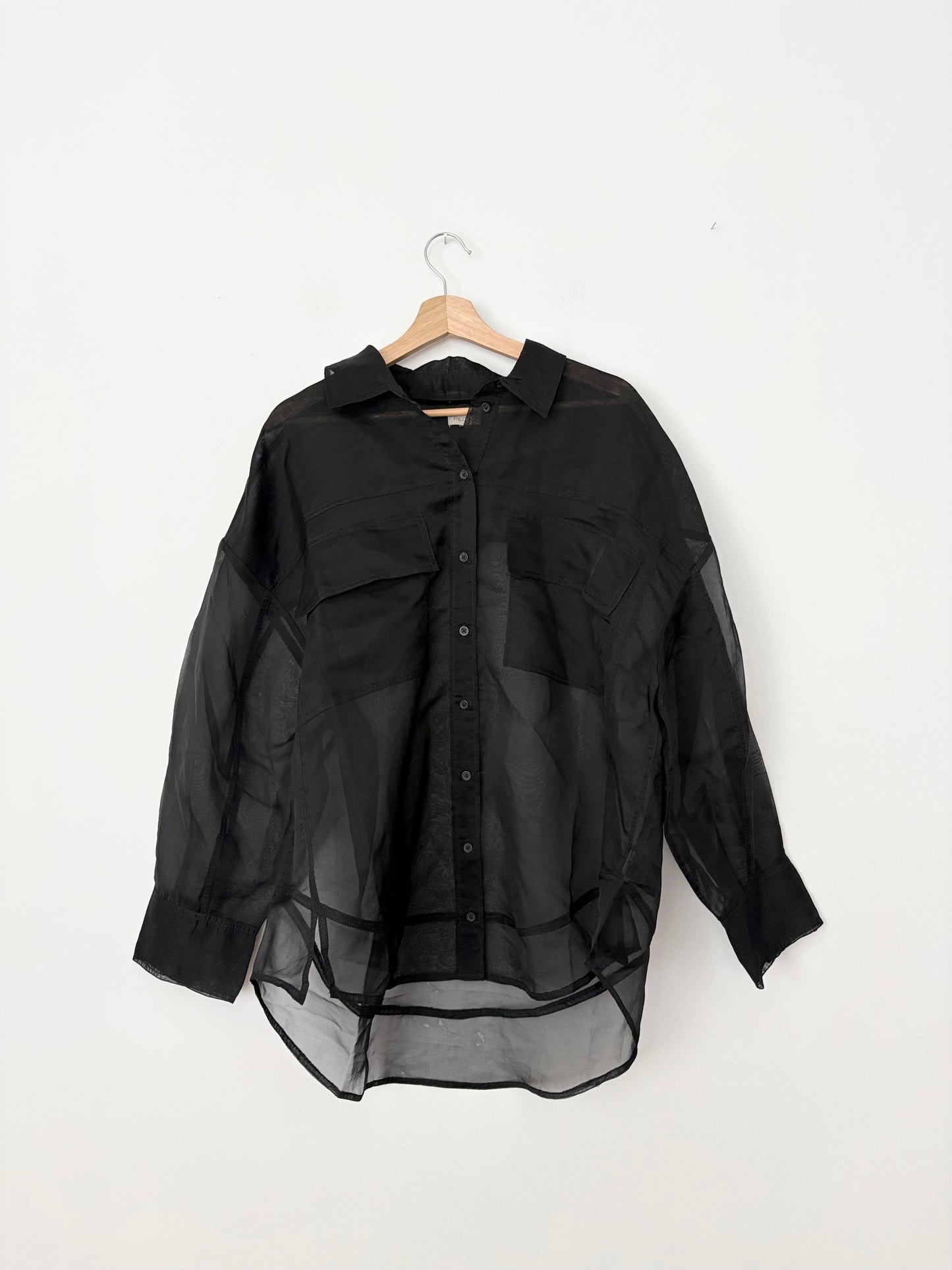 Pilcro sheer organza buttondown shirt L/XK