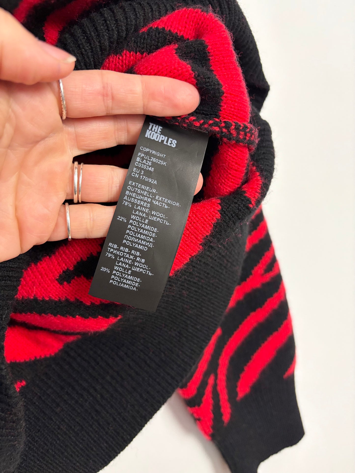 The kooples zebra wool crewneck sweater M/L