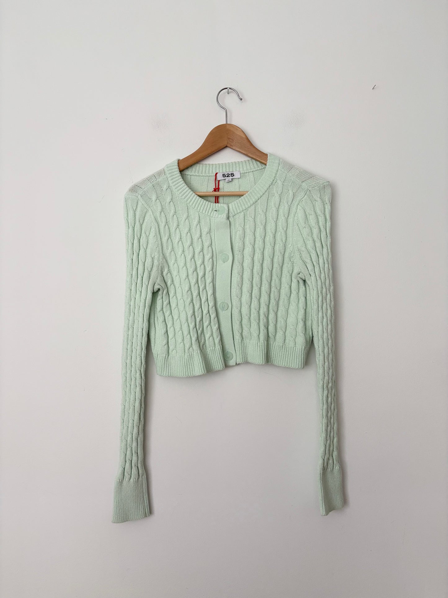 525 America crop cable knit sweater Small