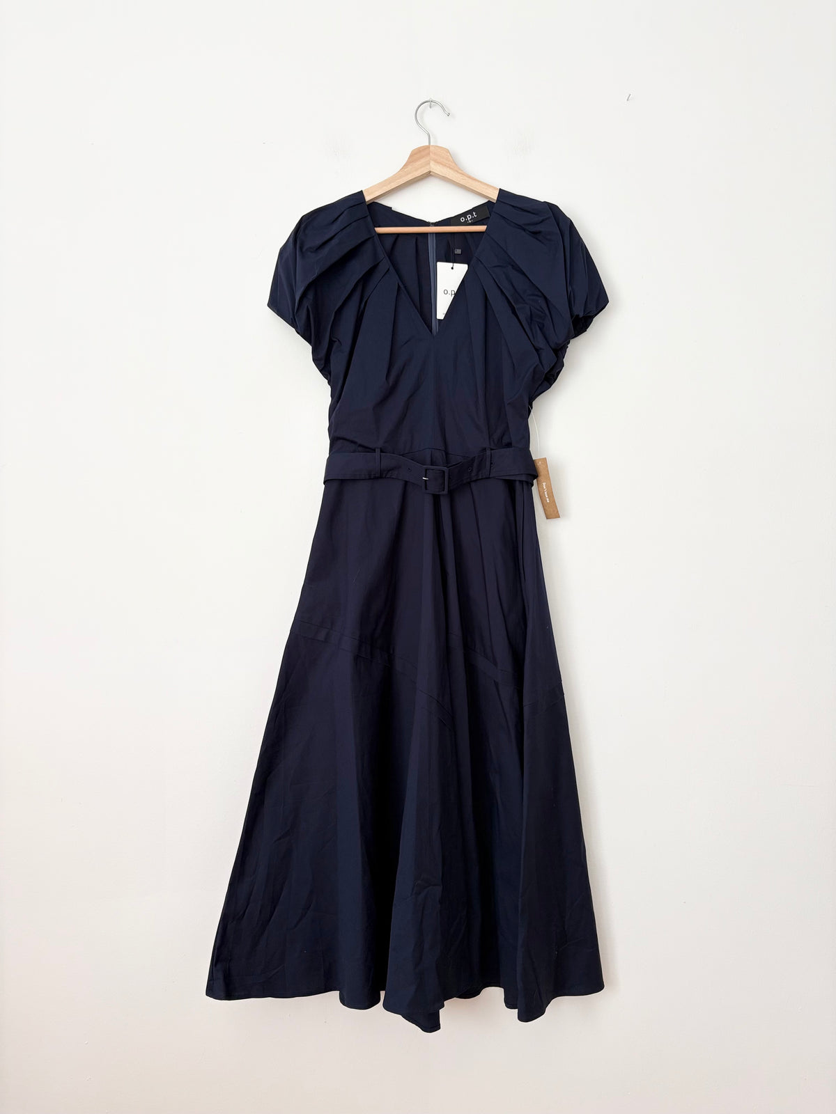 O.P.T puff sleeve belted dress Large
