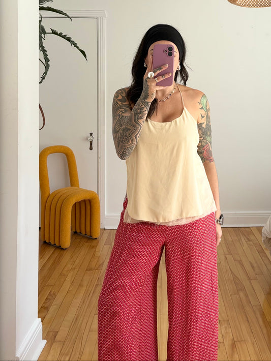 Free people raw hem chiffon tank top XS
