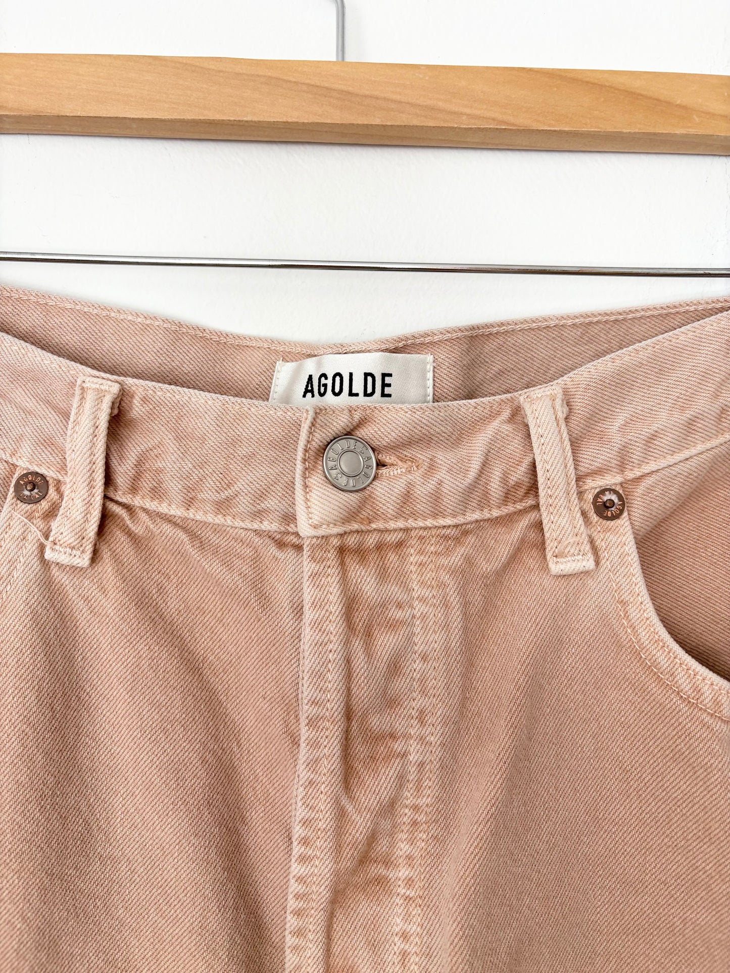 Agolde low slung baggy pink jeans W29