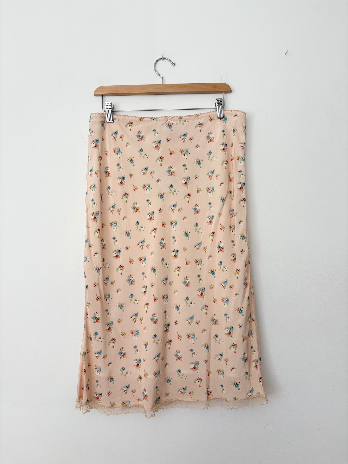 Jupe mi-longue nuisette Topshop satin floral M/L