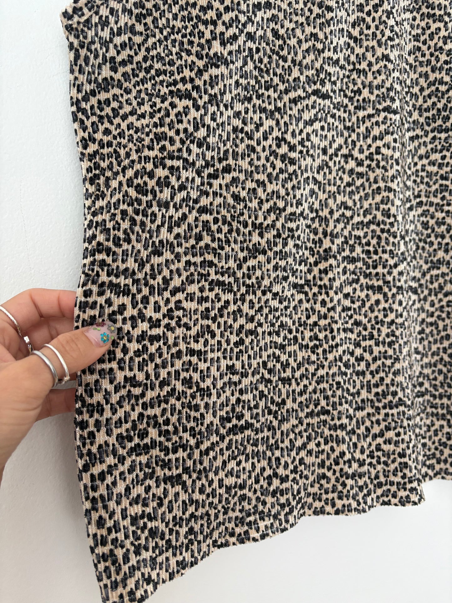 Vintage Plissé leopard tank top M/L