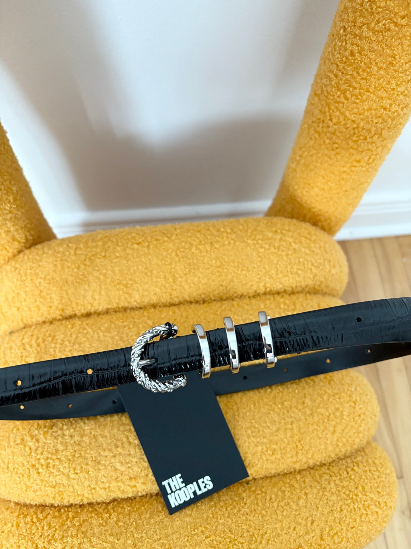 The kooples crocodile leather belt XS-M