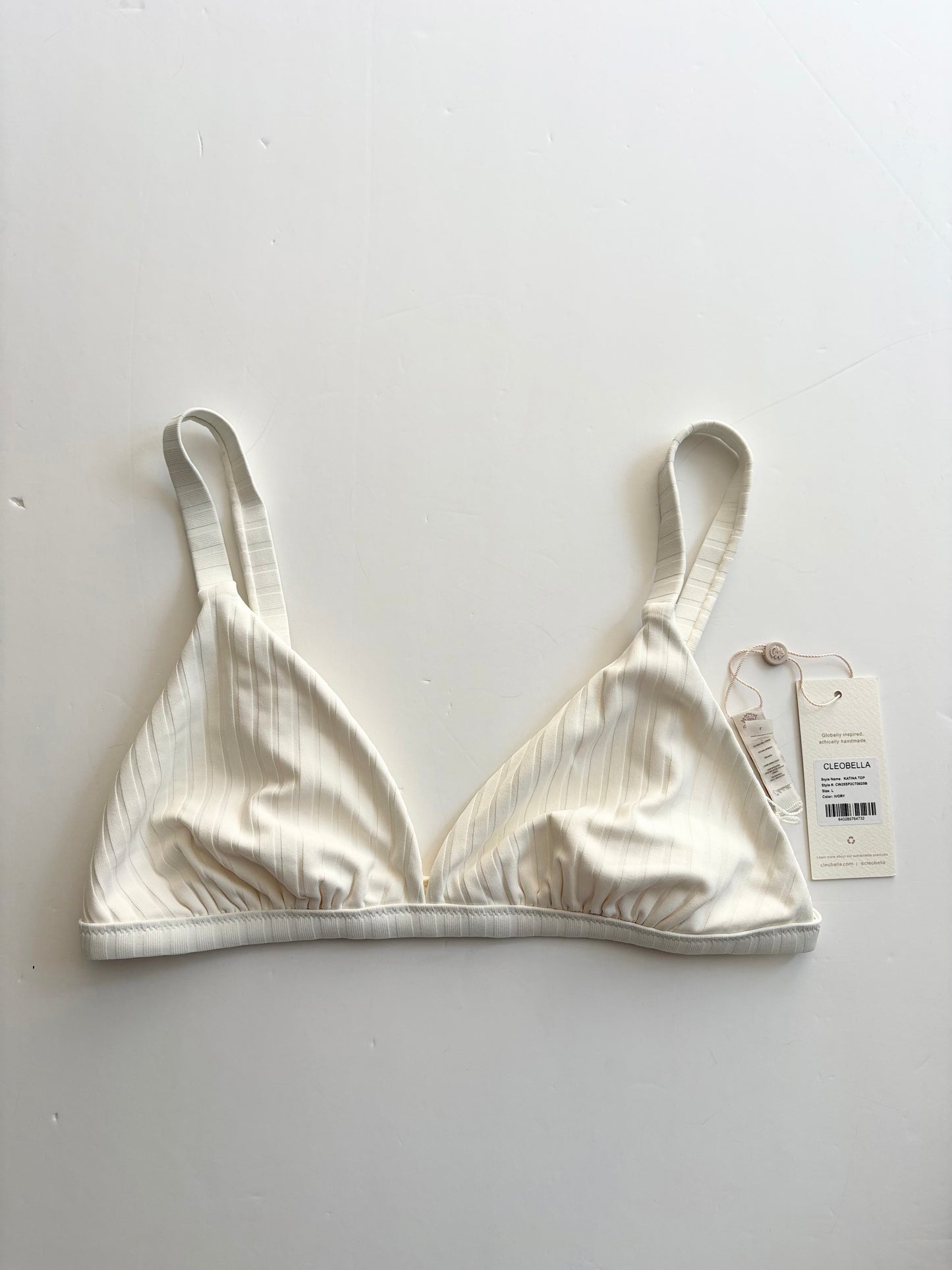 Haut de bikini Cleobella côtelé ivoire taille L
