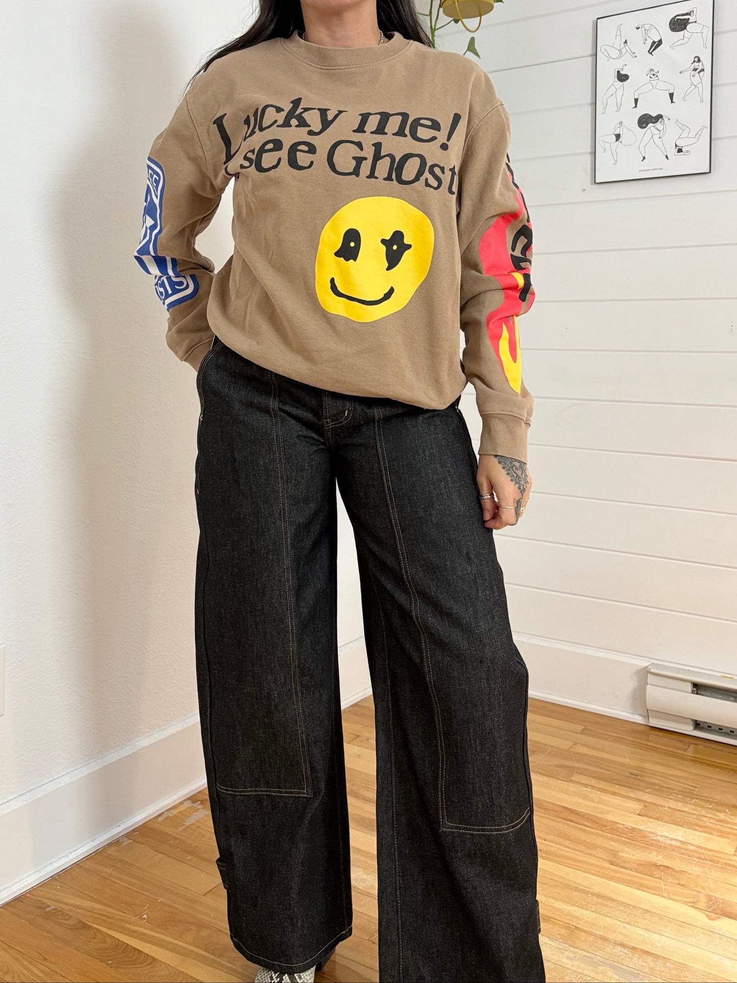 Kid Cudi camp flog gnaw X Kanye replica Crewneck Medium