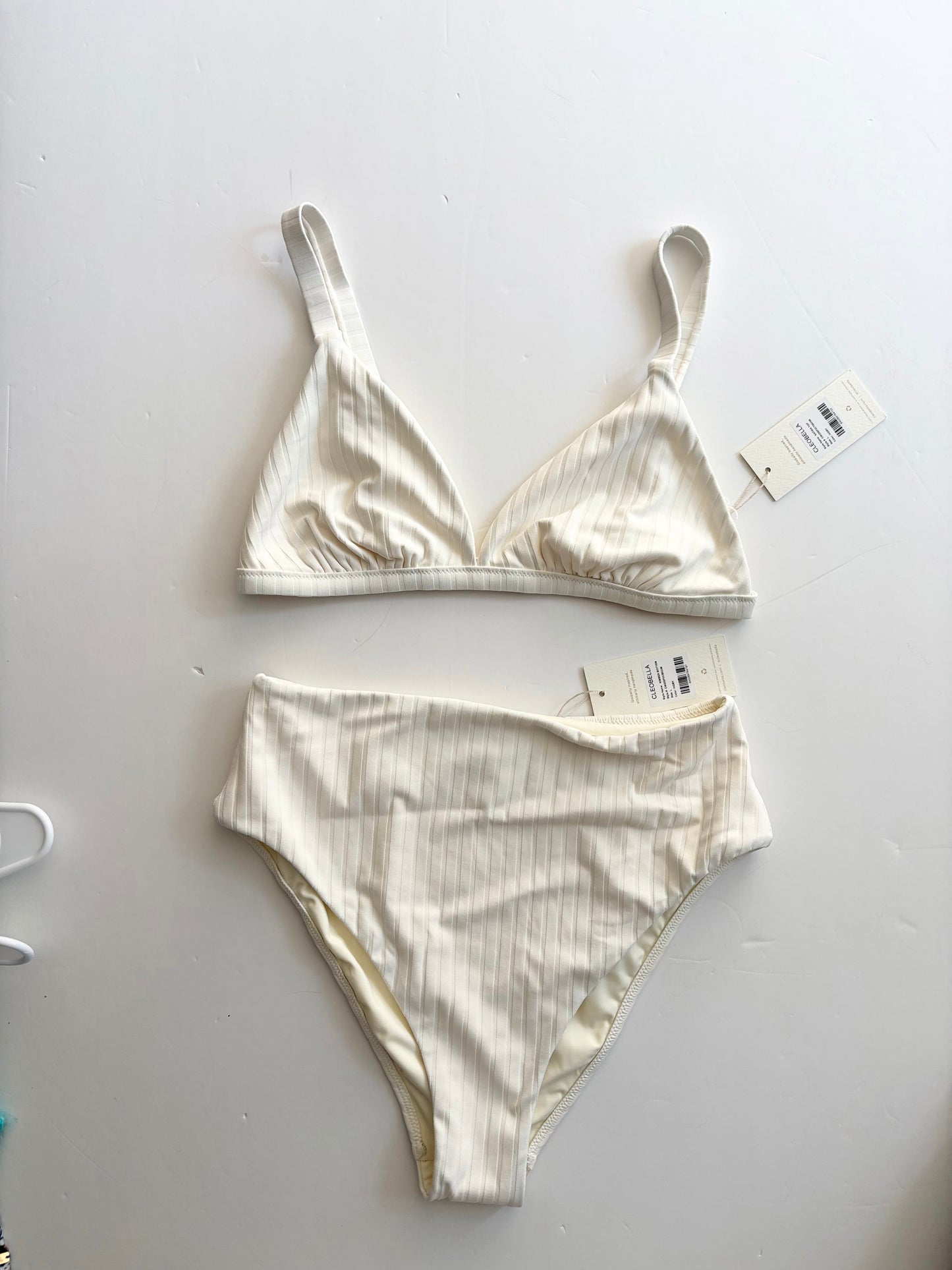 Haut de bikini Cleobella côtelé ivoire taille L