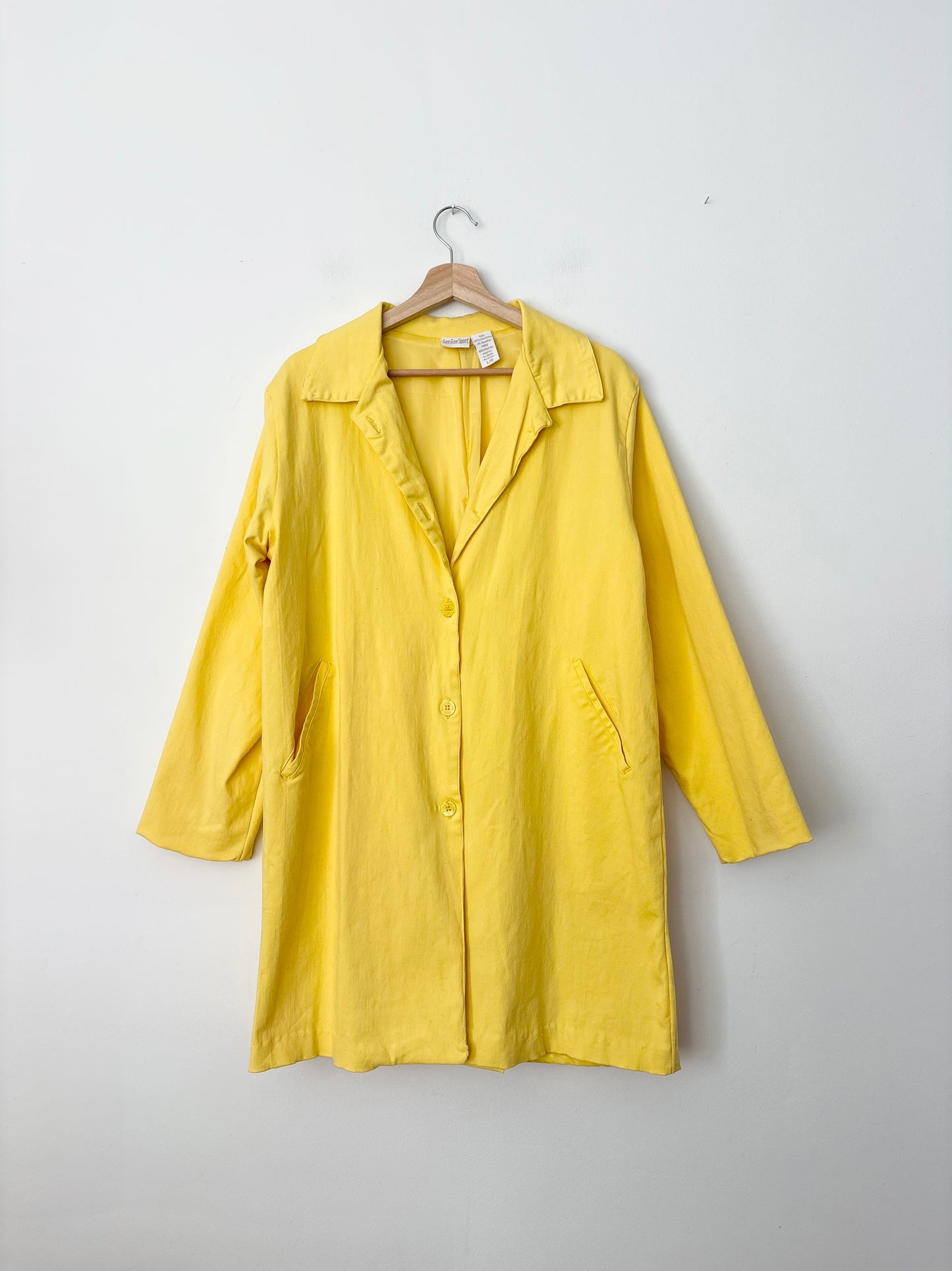 Vintage yellow midi trench coat M/L