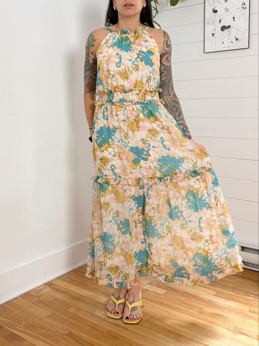 Robe midi Walter Baker fleurie à volants Taille M