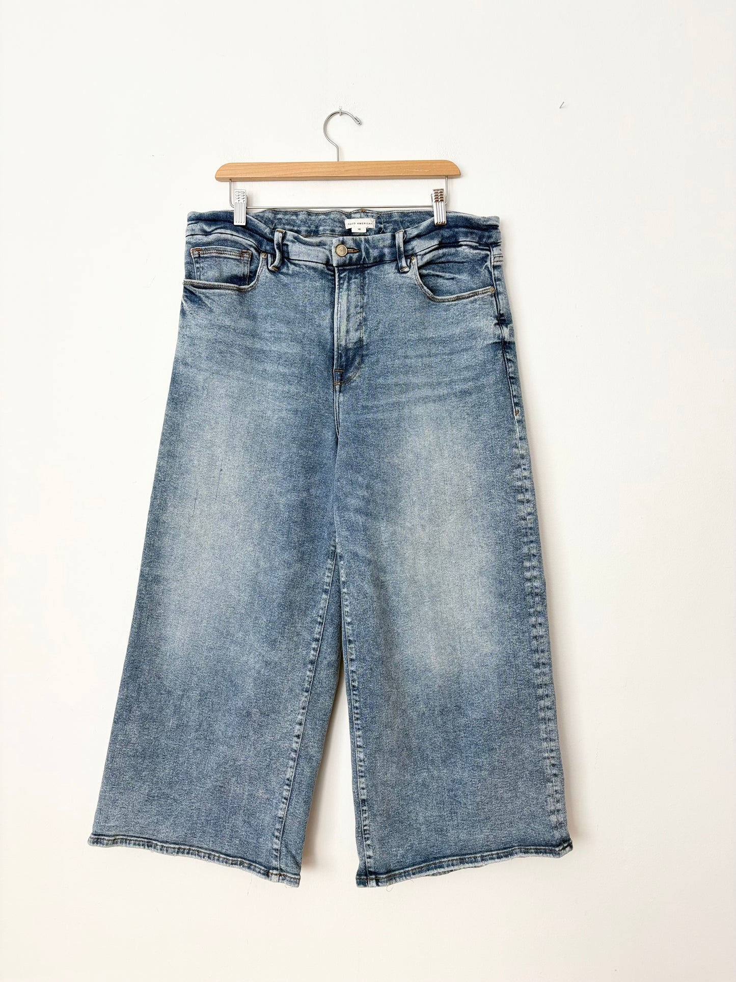 Jean palazzo court taille haute Good American W36