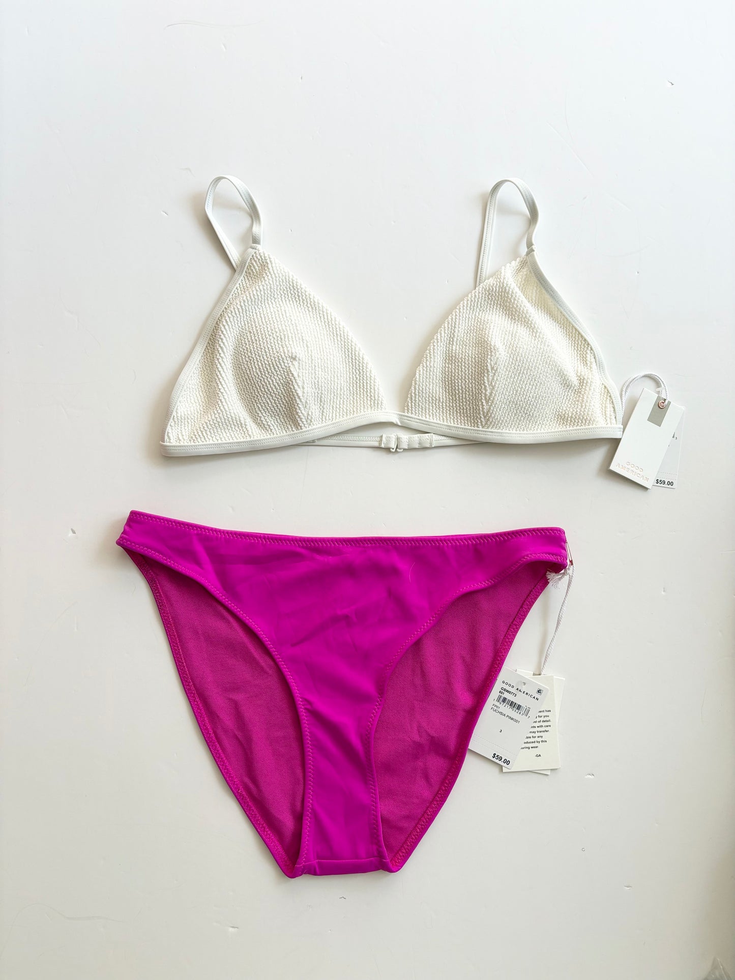 Bas de maillot de bain échancré fuchsia Good American Taille L