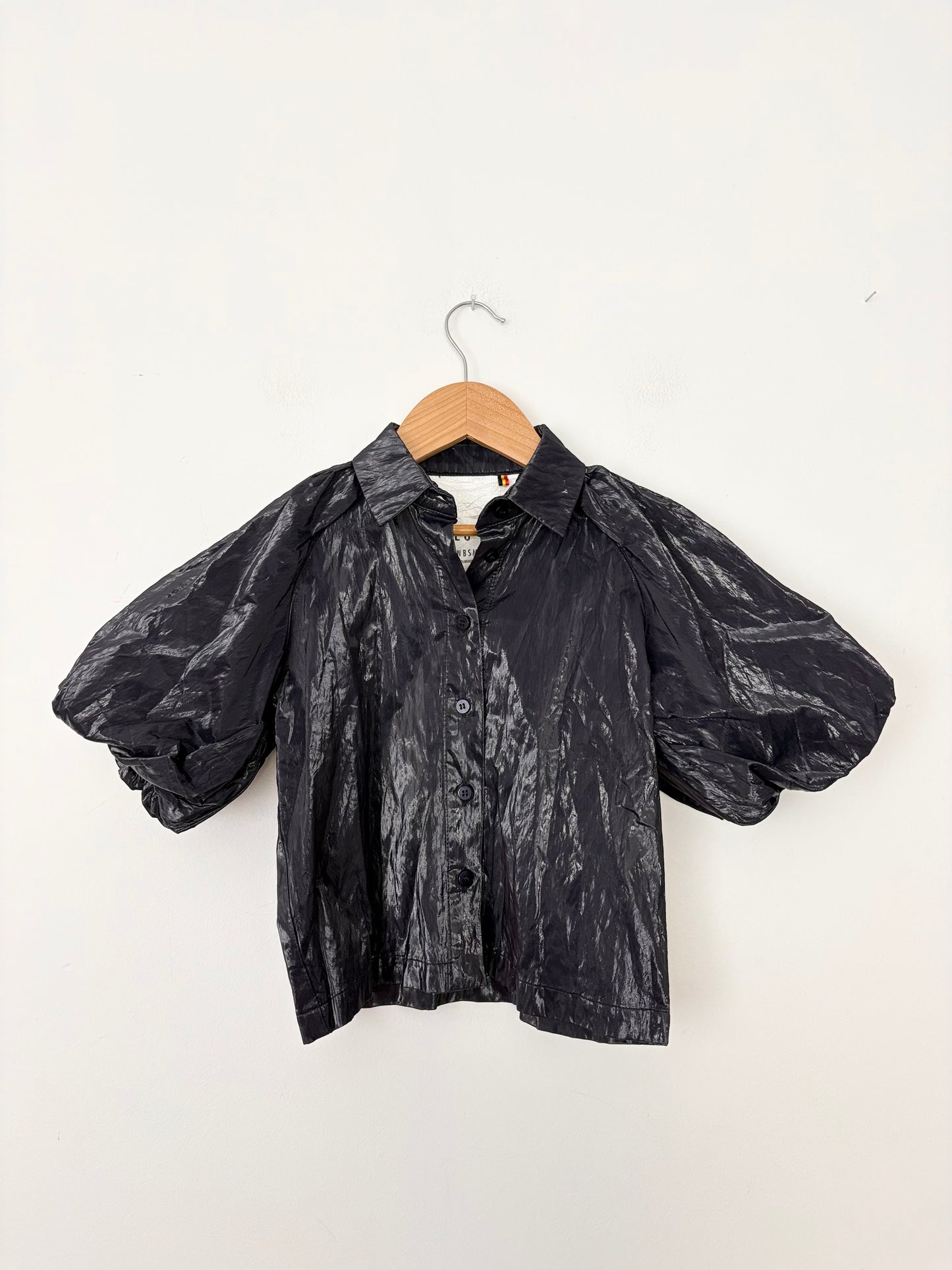 Caronline Bonsmans CRLNBSMNS coated puff sleeve top 6Y