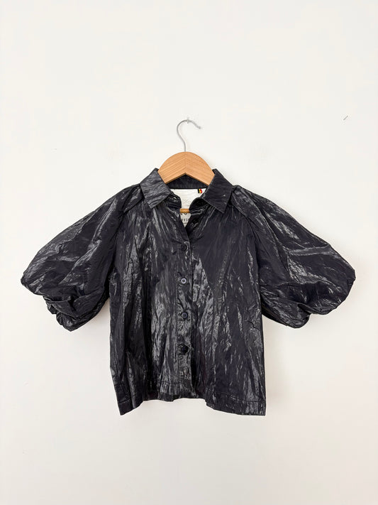 Caronline Bonsmans CRLNBSMNS coated puff sleeve top 6Y