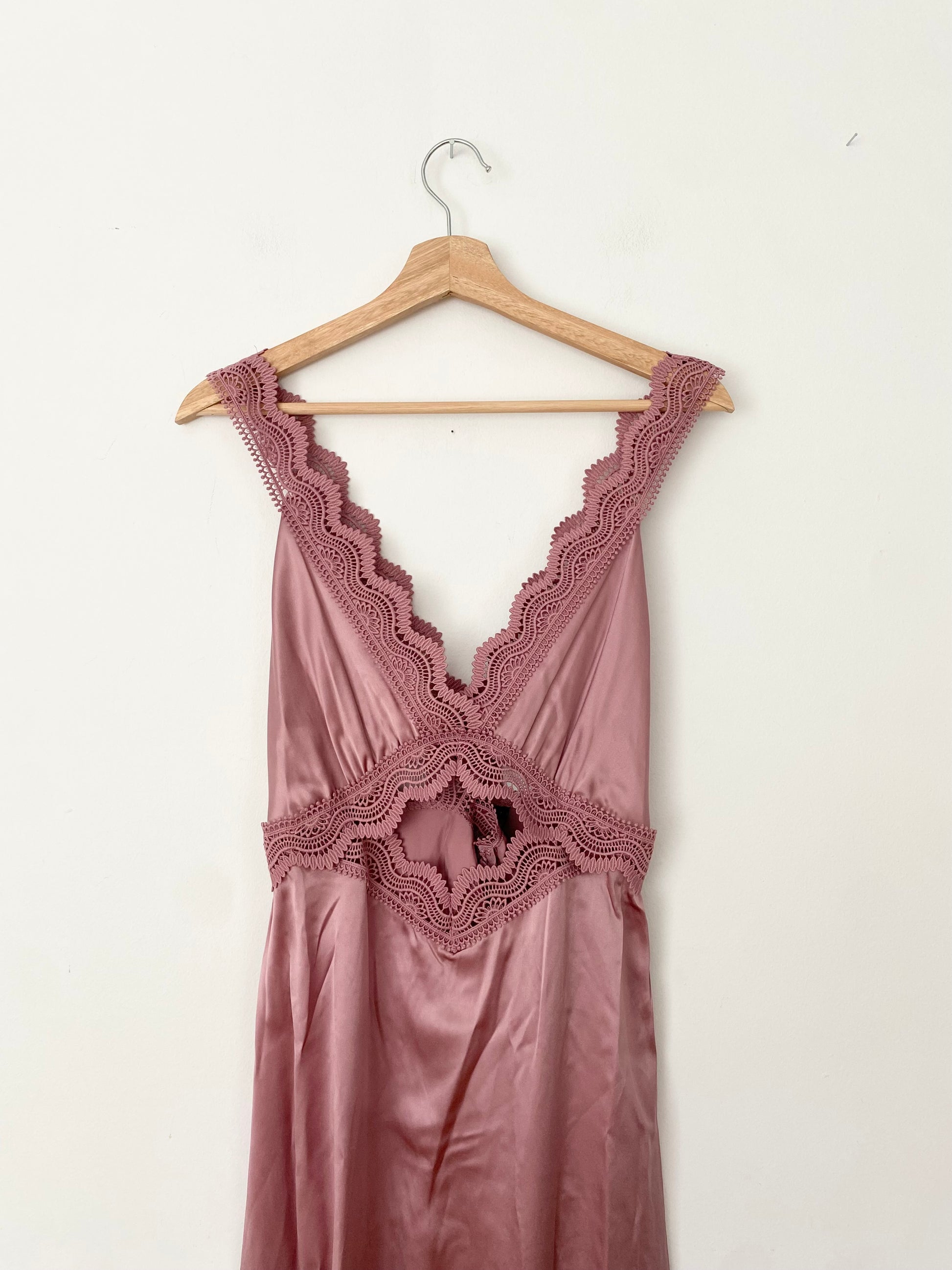 the kooples pink silk dress The Kooples Rose Pink Silk Slip Dress With