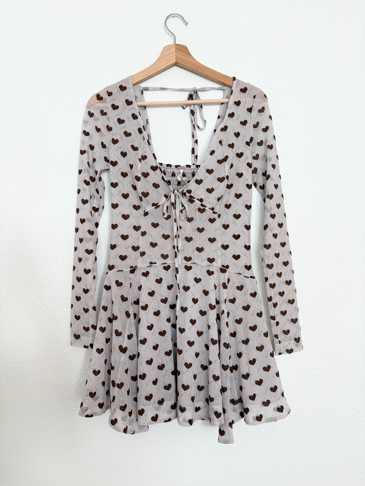 Free People sway with me flocked mini dress Small