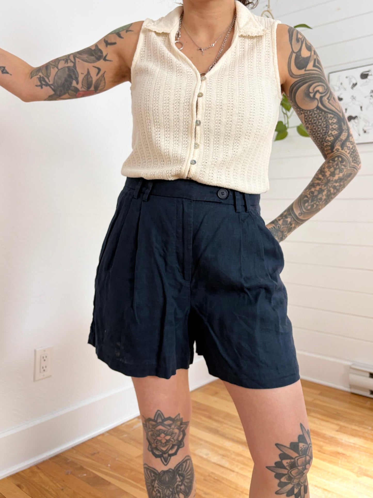 Gilet sans manches en tricot crocheté à col en V Madewell, taille S