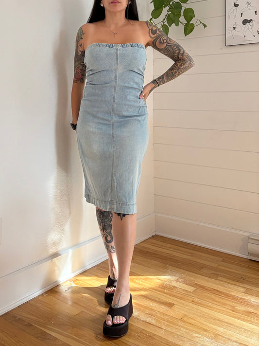 Y2K theory denim tube dress M/L