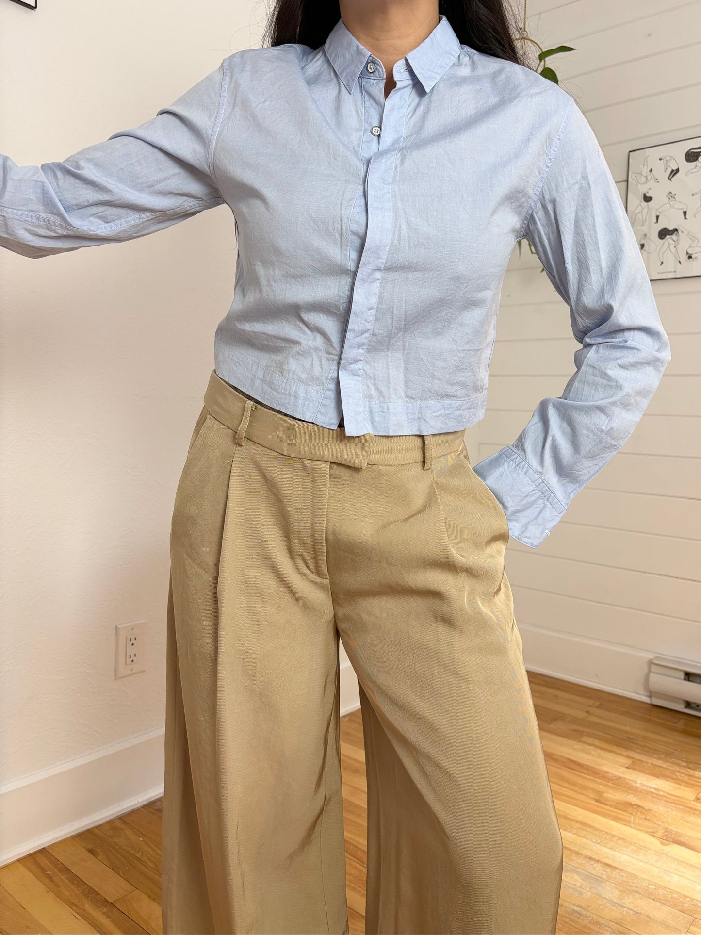 Rag & bone Audrey crop poplin shirt XS/S