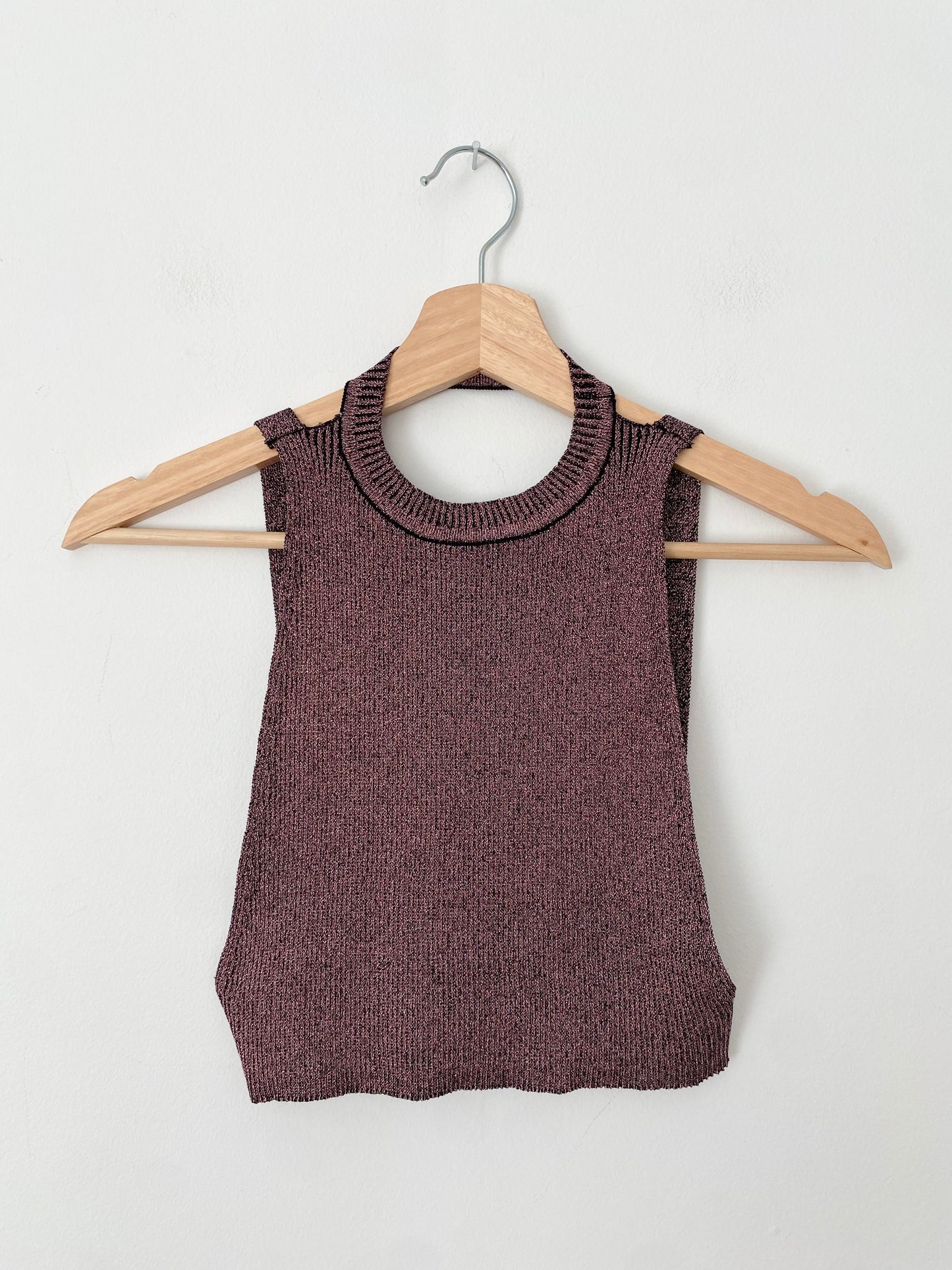 Zara metallic open back top Medium