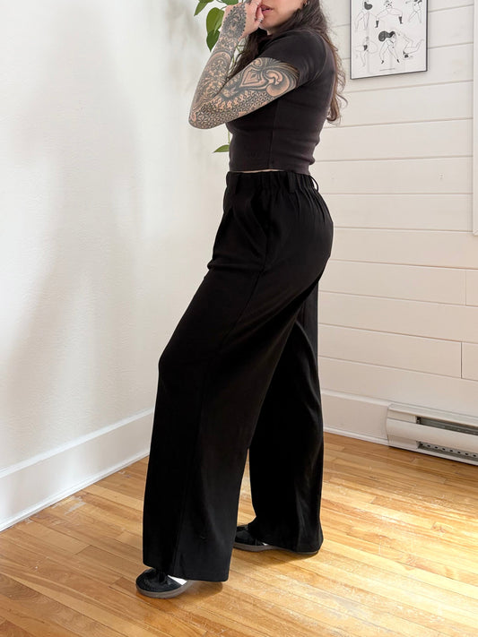 Halara Flex High Waisted Pocket Wide Leg Waffle Work Pants Medium