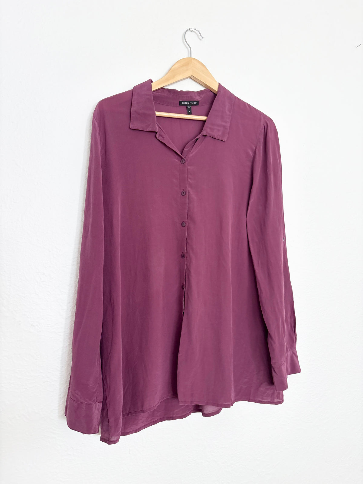 Eileen Fisher silk button up shirt Medium