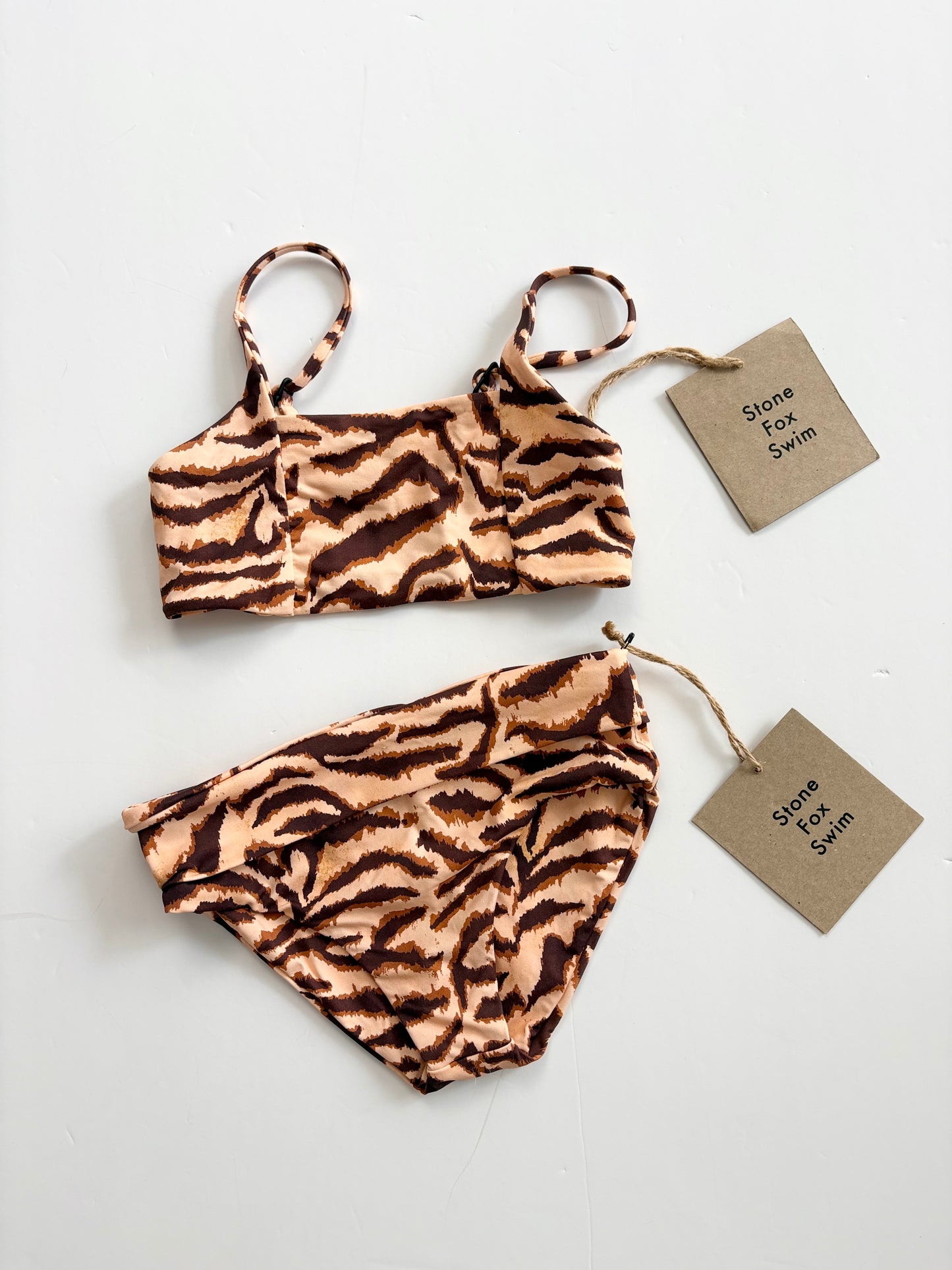 Stone Fox swim zebra 2 piece swimsuit 4/5T