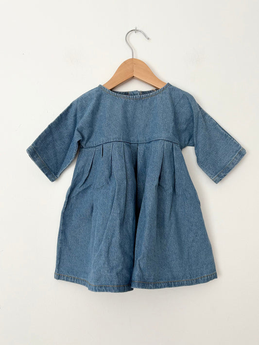 The simple folk denim dress 9-12 months