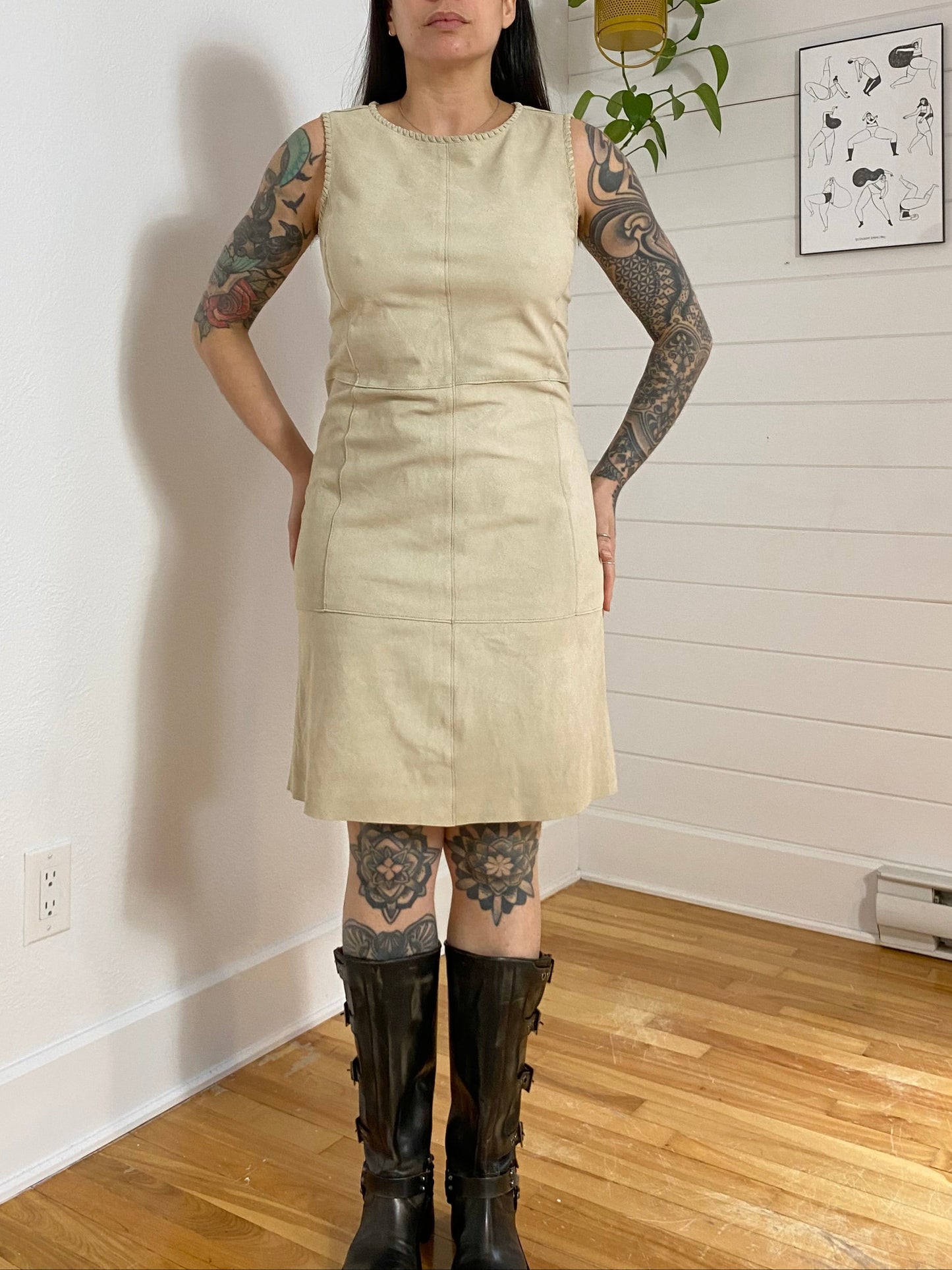 Mini-robe Vince en daim d'agneau véritable Medium
