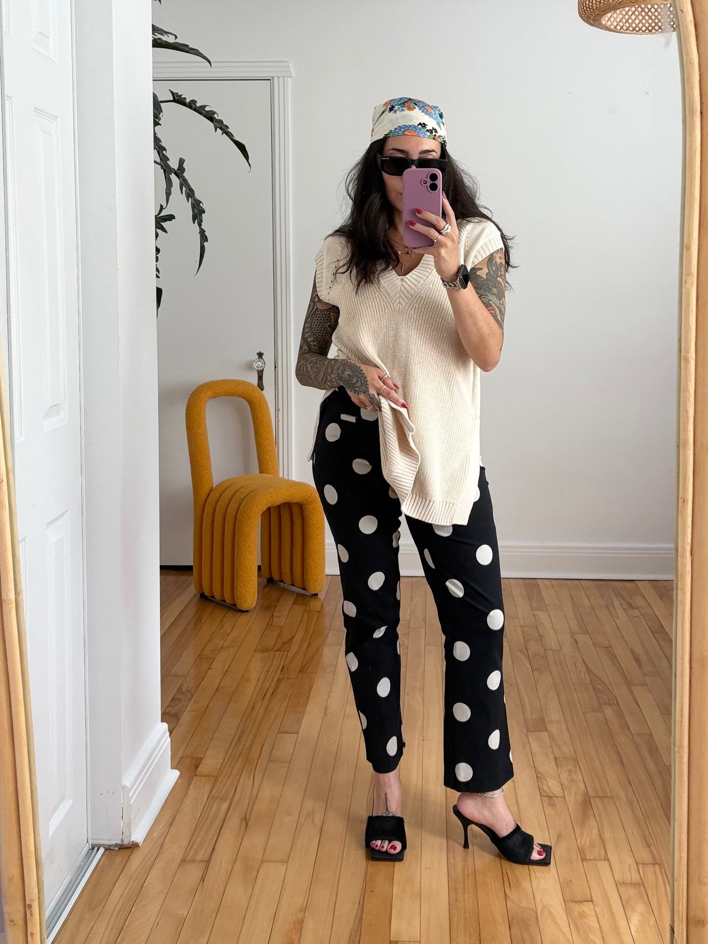 Anthropologie Essential collection polka dot trousers US8