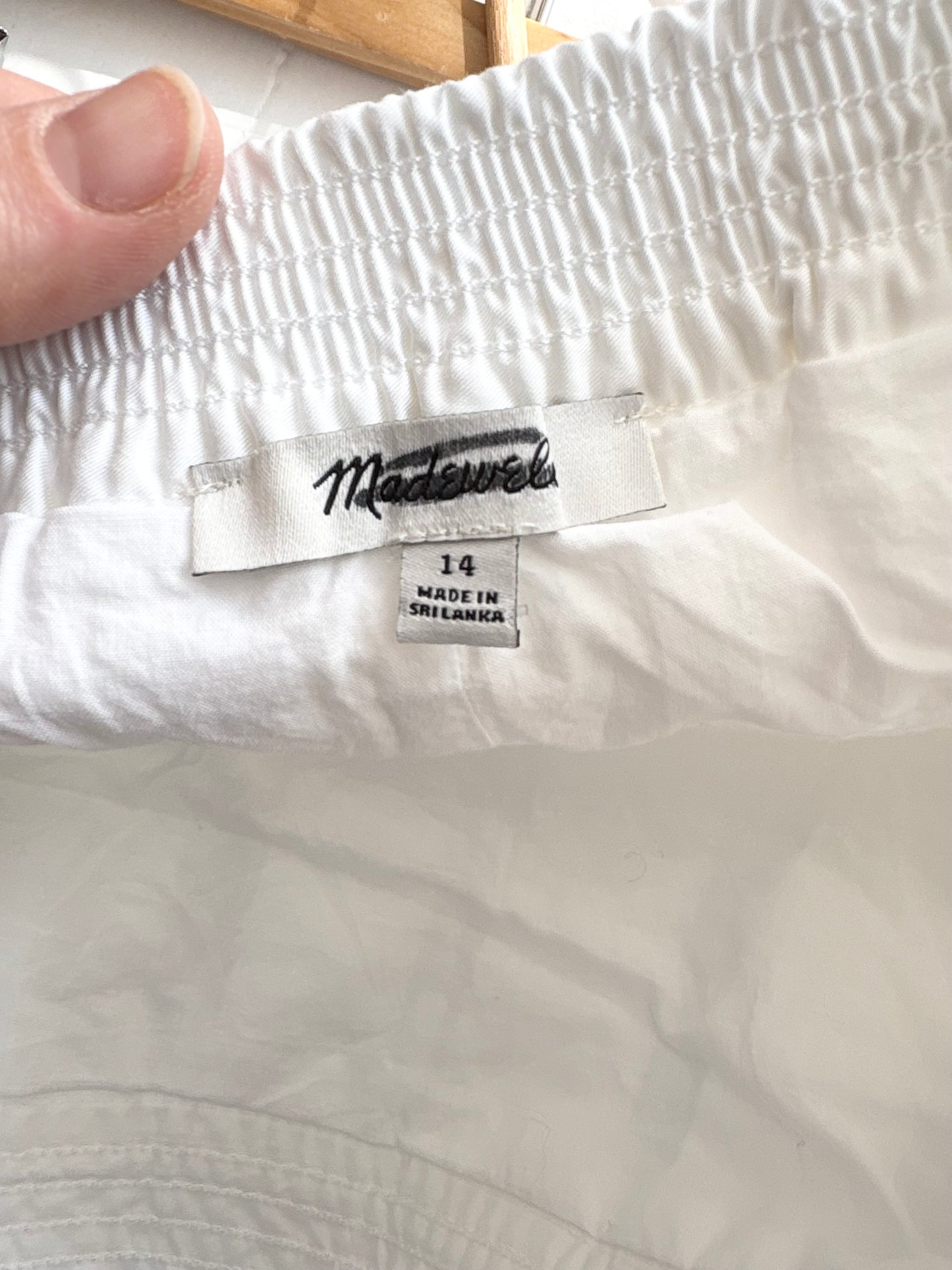 Madewell pleated midi skirt in cotton poplin XL