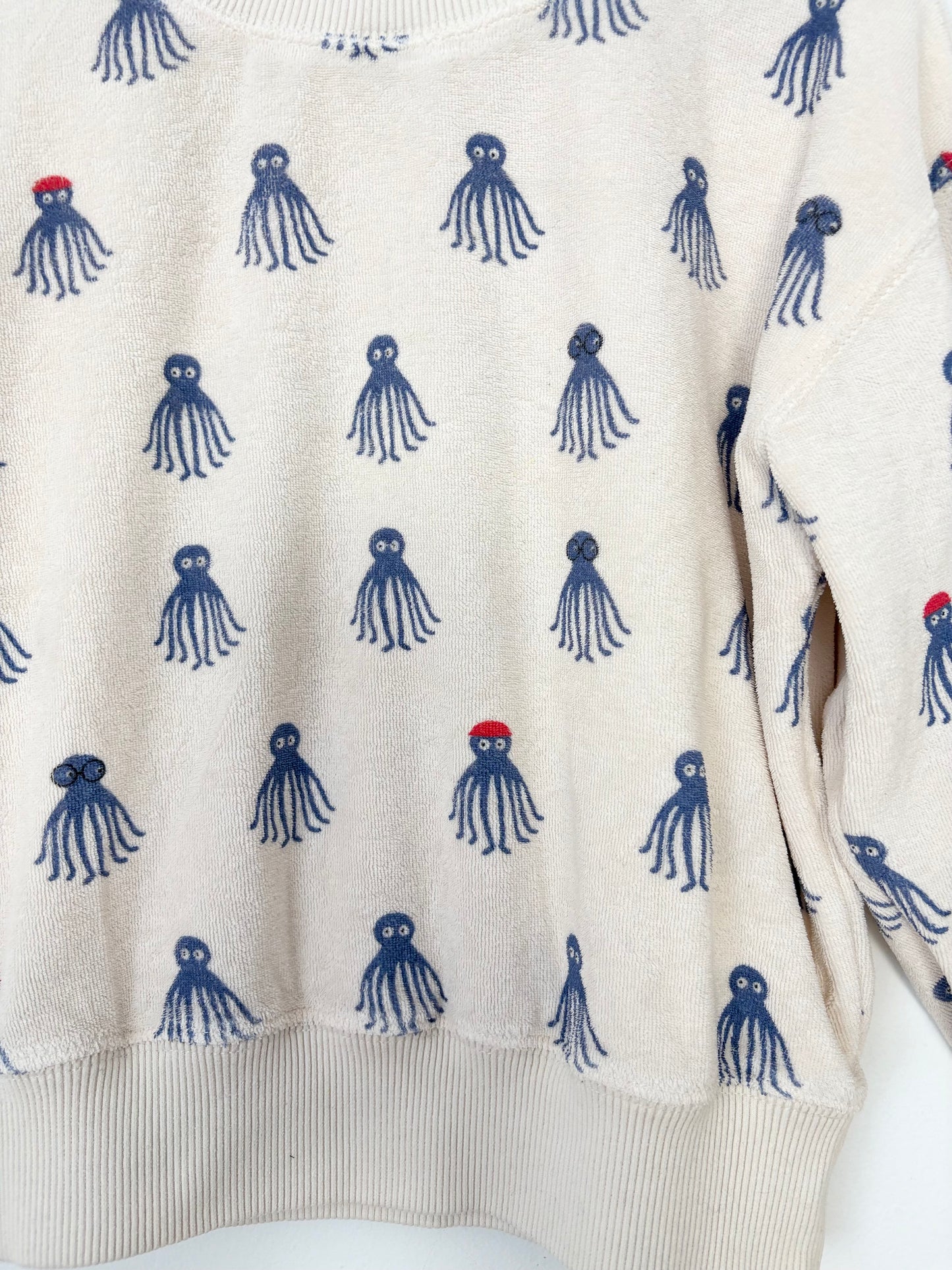 Emile & Ida terry octopus sweater 4Y