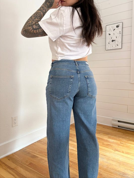 Anthropologie Pilcro et le jean ballon plissé imprimé en lettres W28