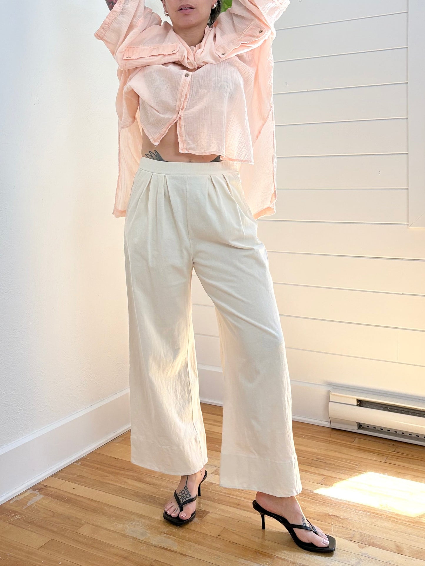Free People Beach wide leg pull on pants Small