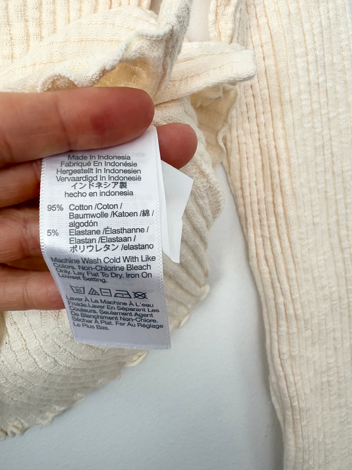 Gilet côtelé à ourlet ondulé Madewell, taille S