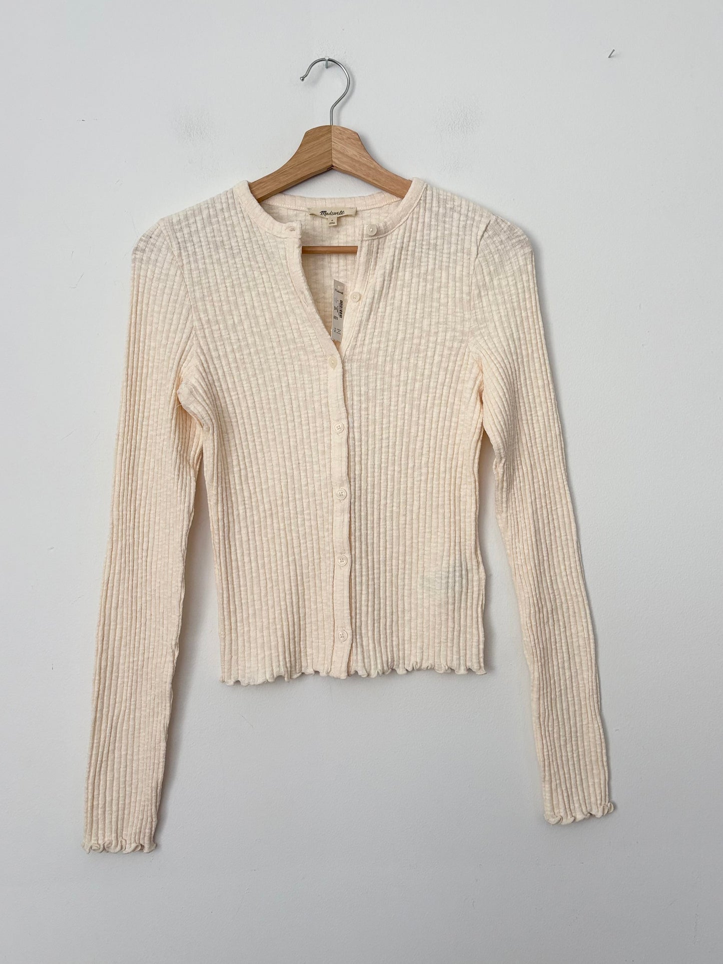 Gilet côtelé à ourlet ondulé Madewell, taille S