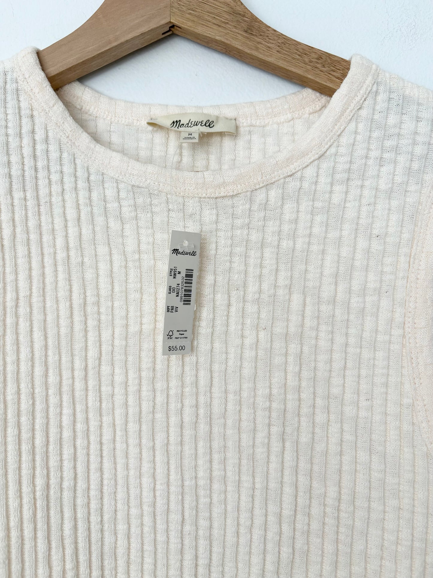 Madewell lettuce hem ribbed tank Medium