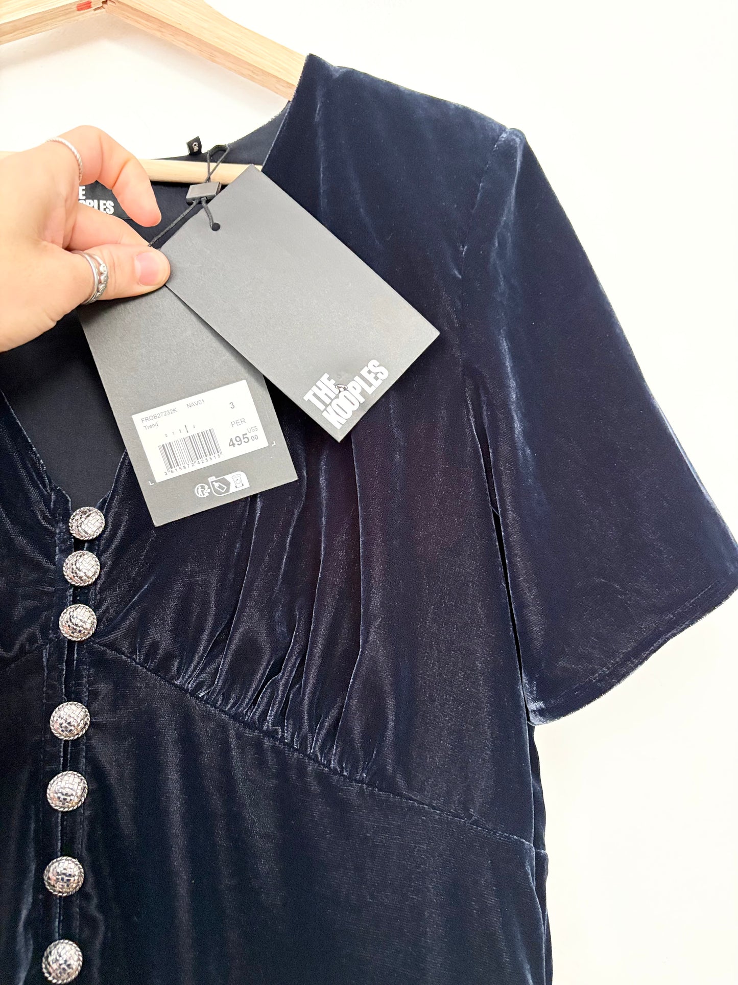 The Kooples velvet midi dress M/L