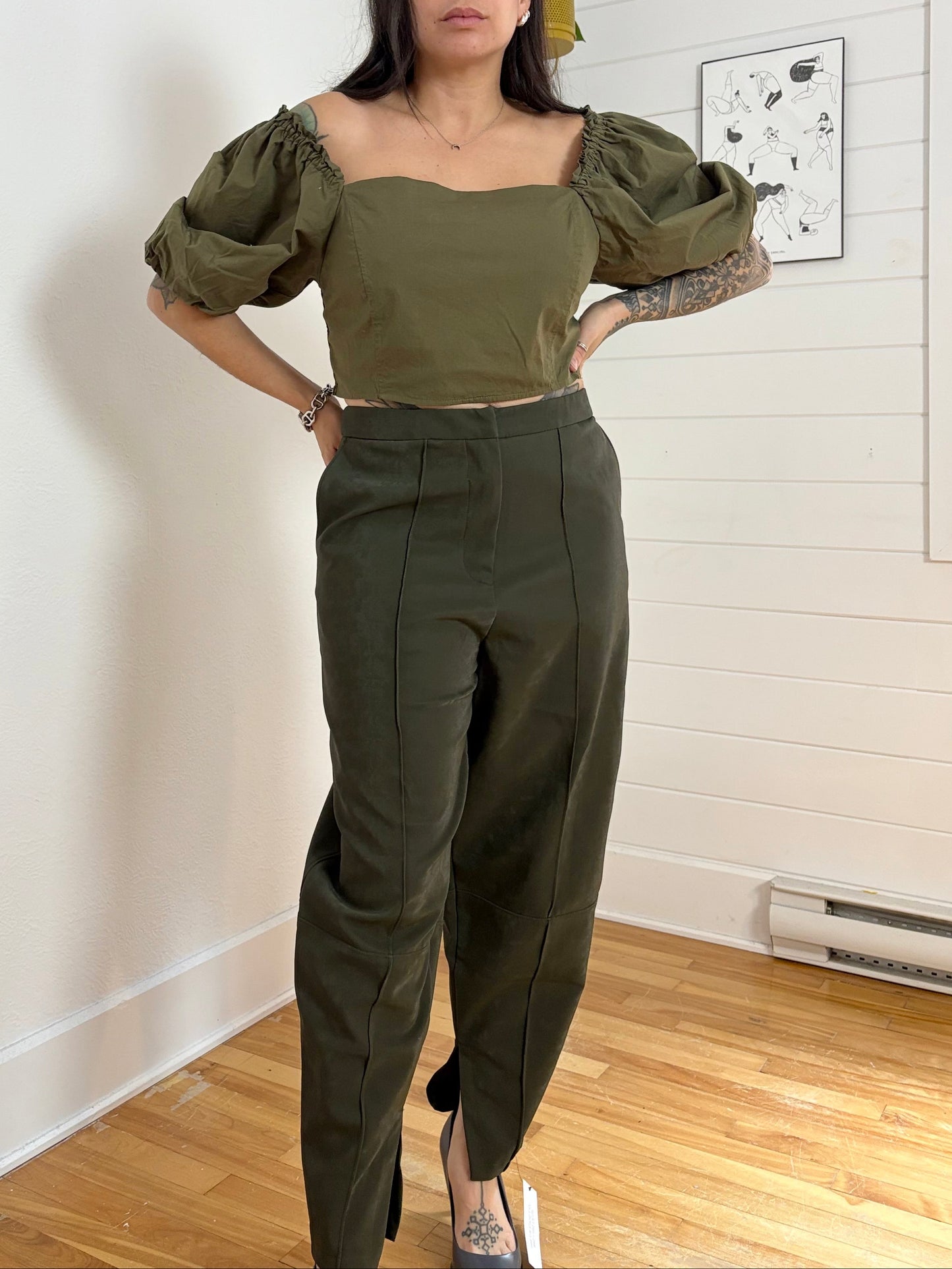 Jason Wu puff sleeve crop top XL