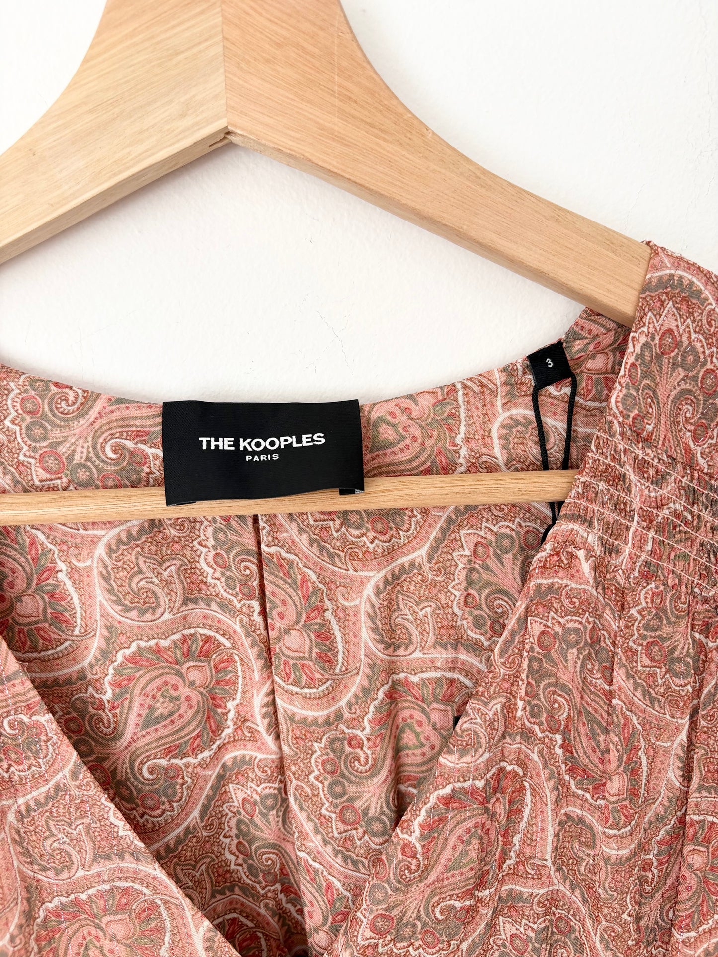 Robe longue en soie mélangée à imprimé paisley The Kooples M/L
