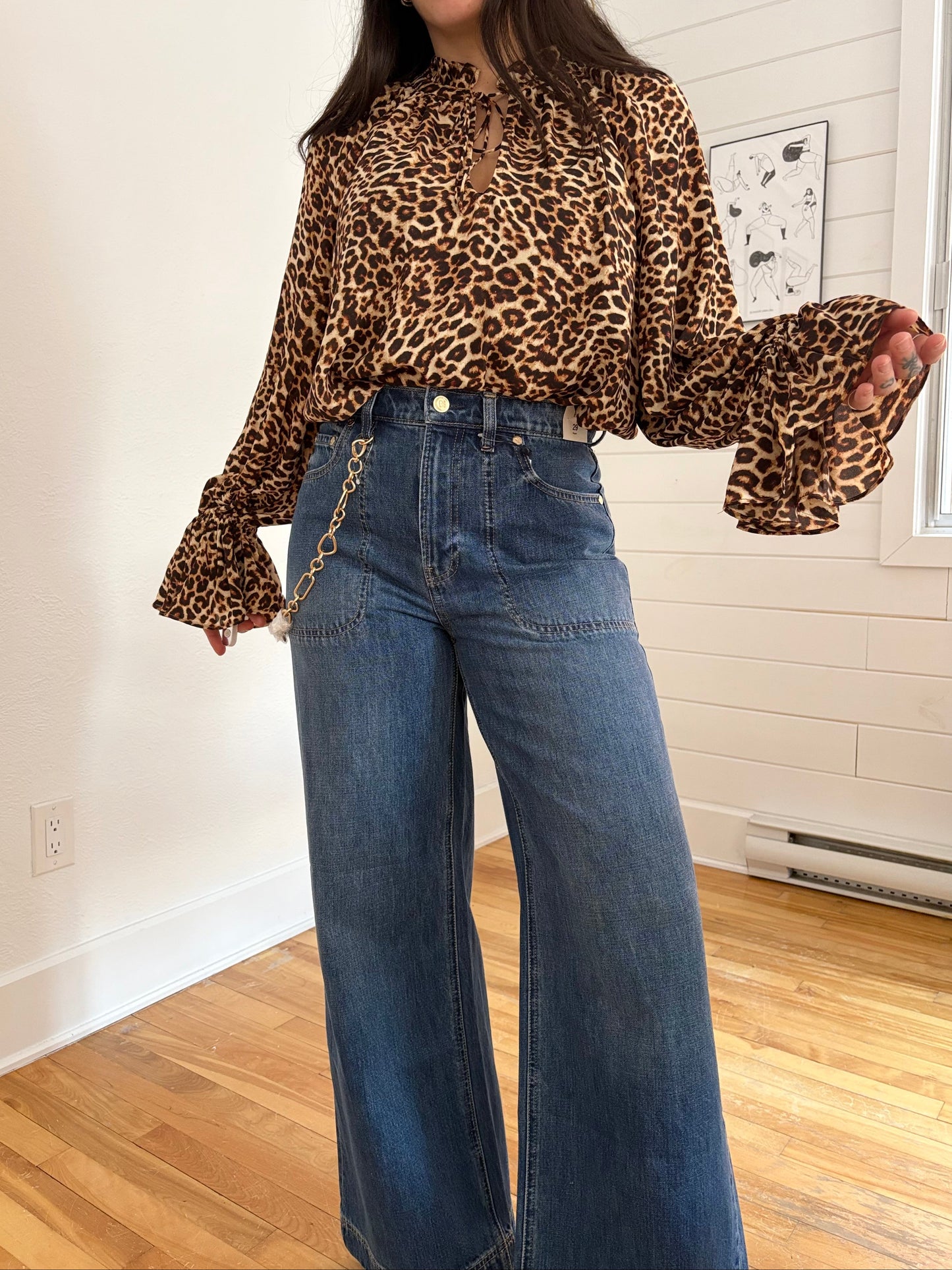 Cult Gaia X GAP wide leg chain jeans W29