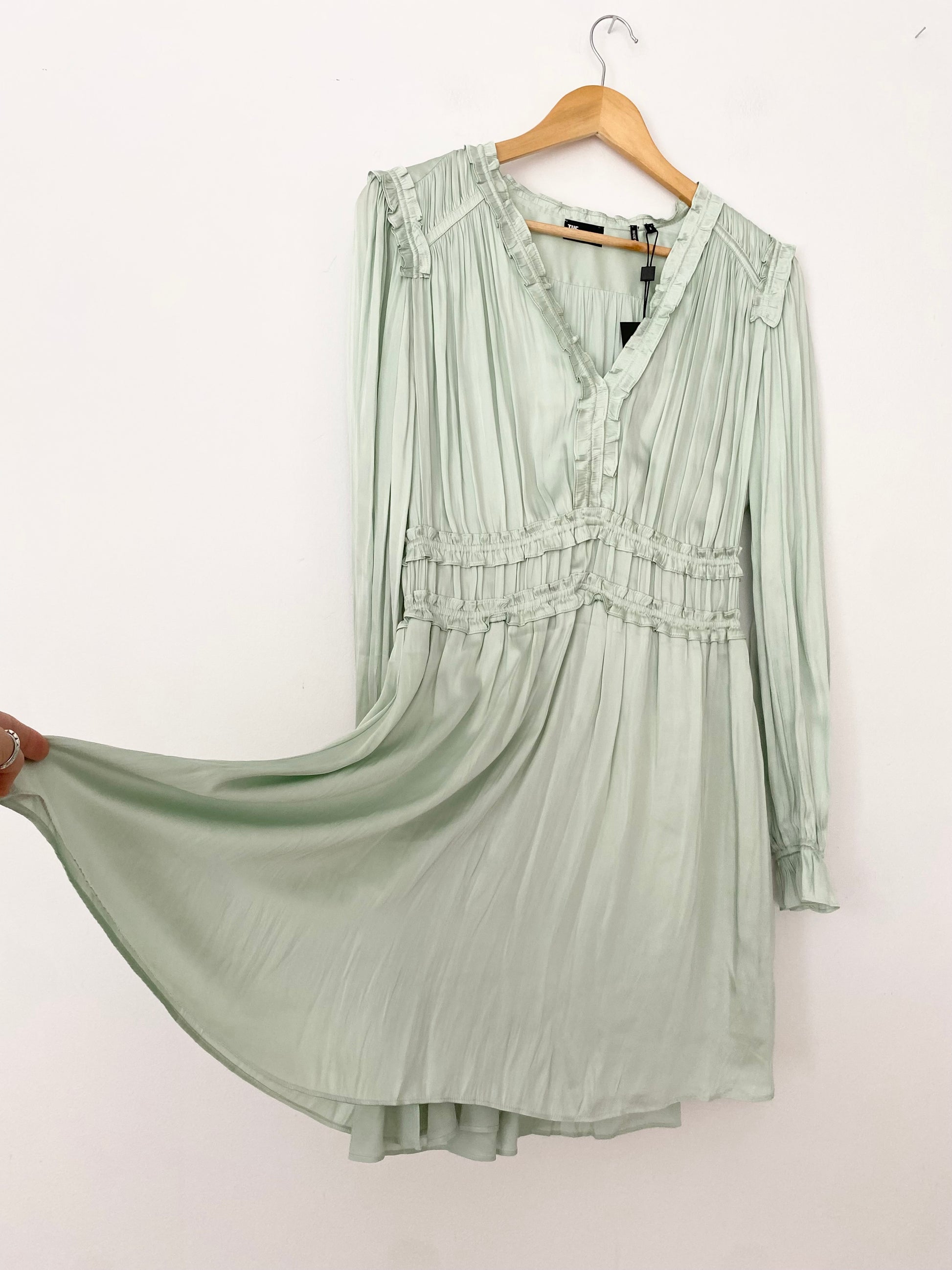 the kooples pleated mini dress The Kooples Sleeveless Mini Dress Pleated Skirt