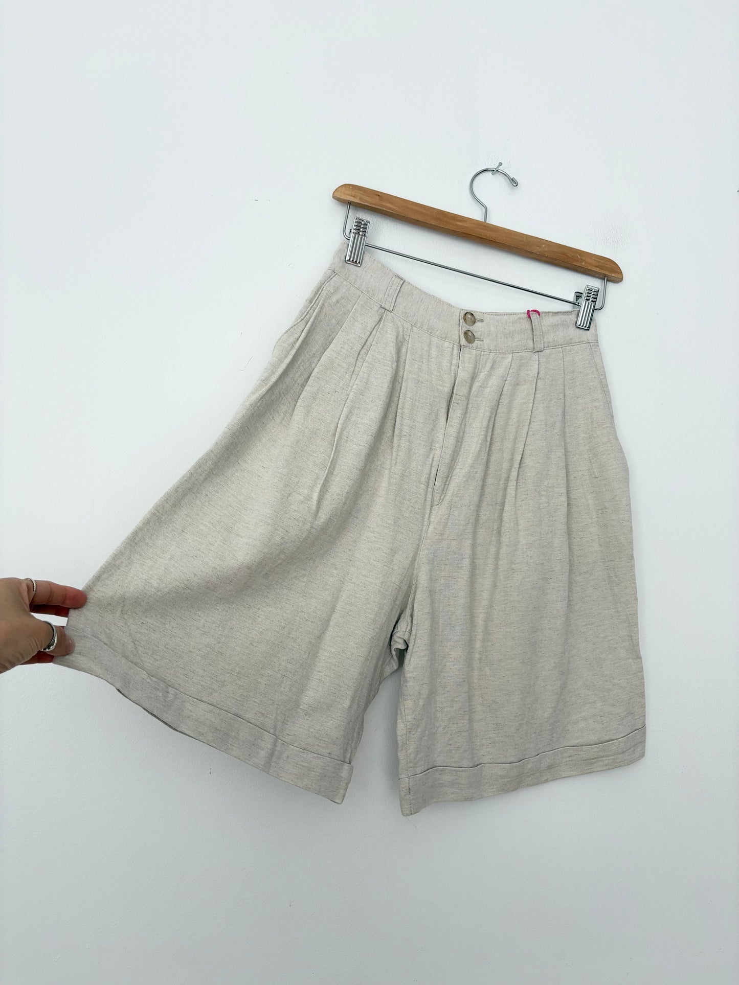 Vintage linen blend bermuda shorts W24