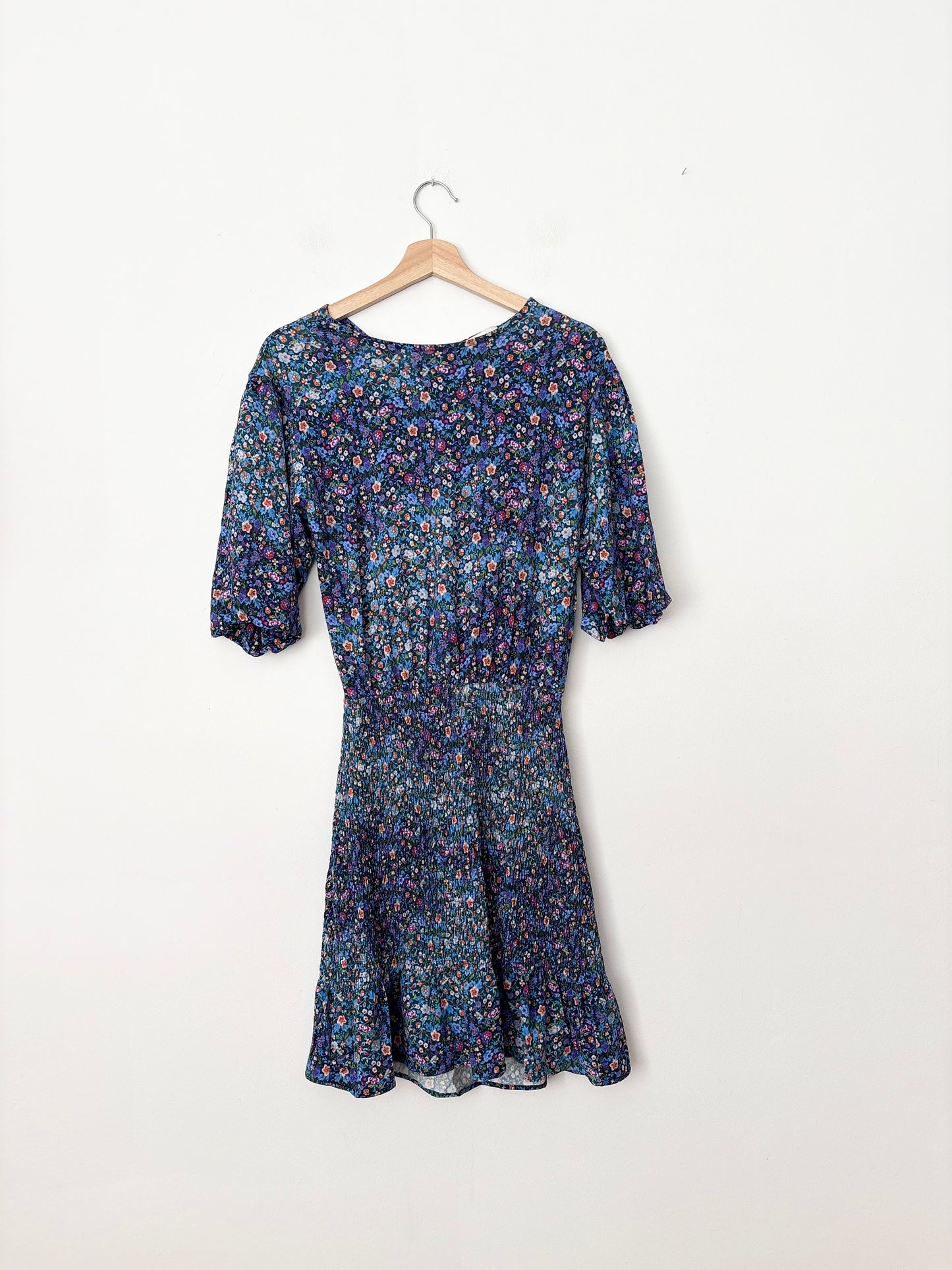 Robe SANDRO Spinelle à smocks floraux, taille M