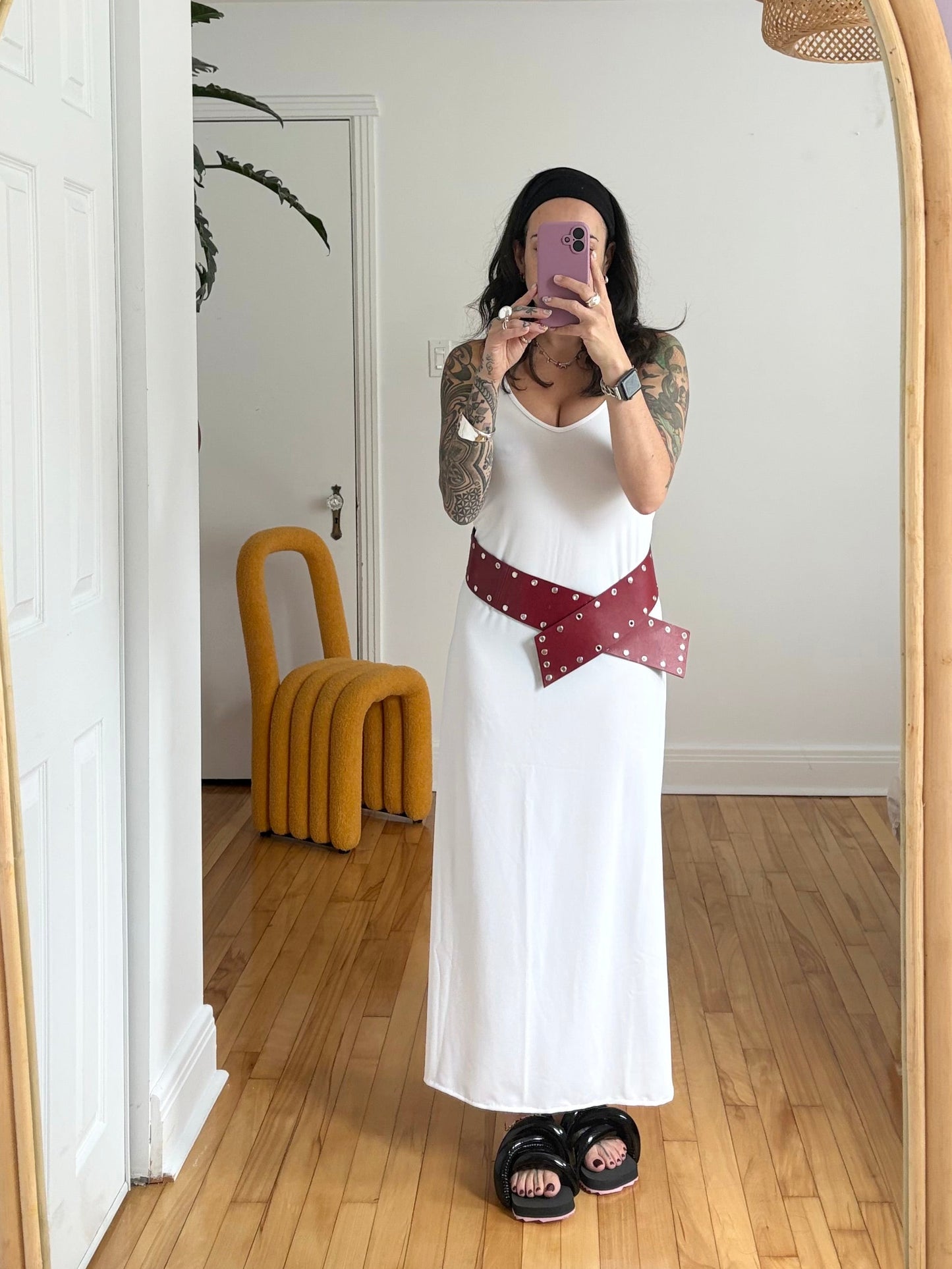 Robe midi nuisette blanche Nadya Toto