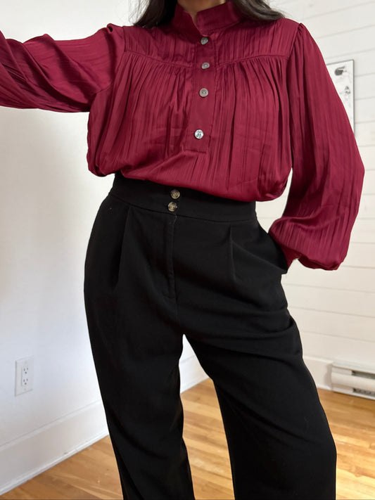 Anthropologie shimmer satin blouse Medium