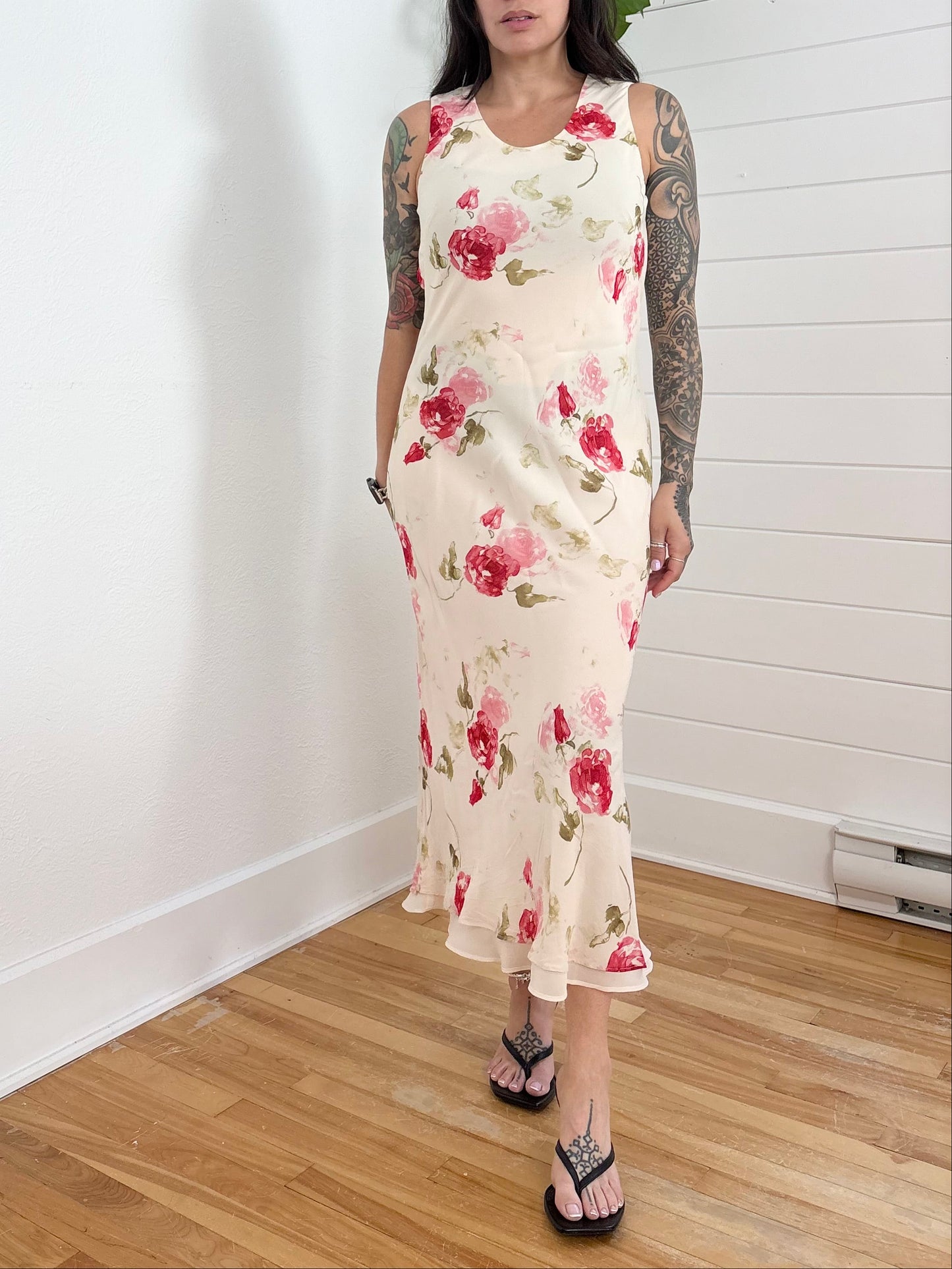 Vintage floral maxi dress Medium