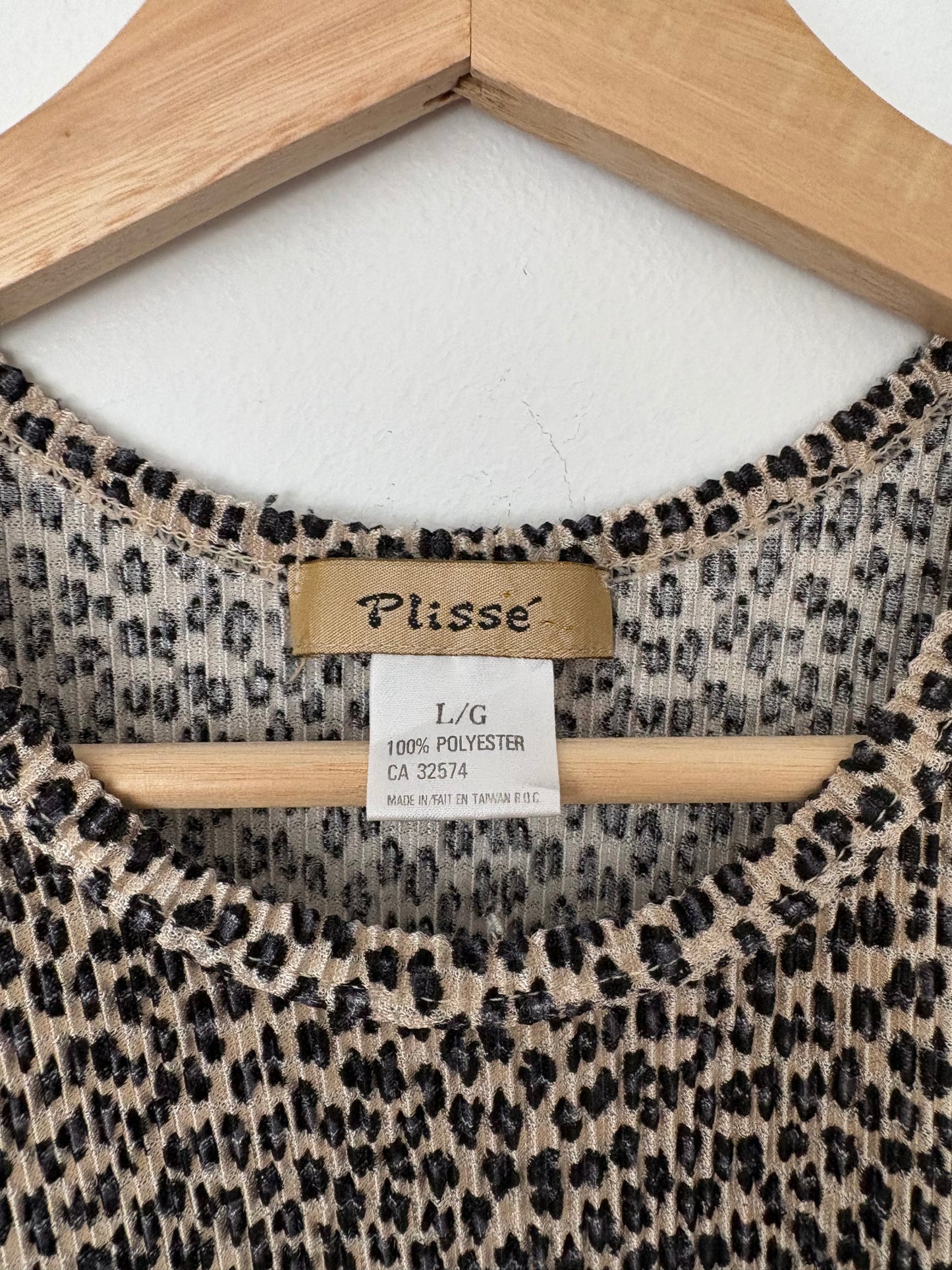 Vintage Plissé leopard tank top M/L